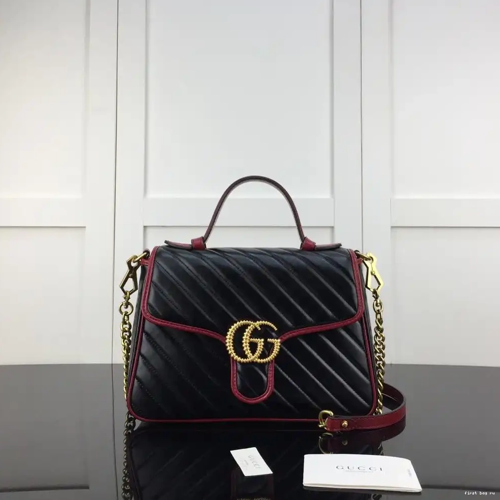 First bag ru small Gucci handle GG Marmont bag top 0525
